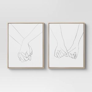 Threshold Set of 2 Hand Holding Canvas Decor